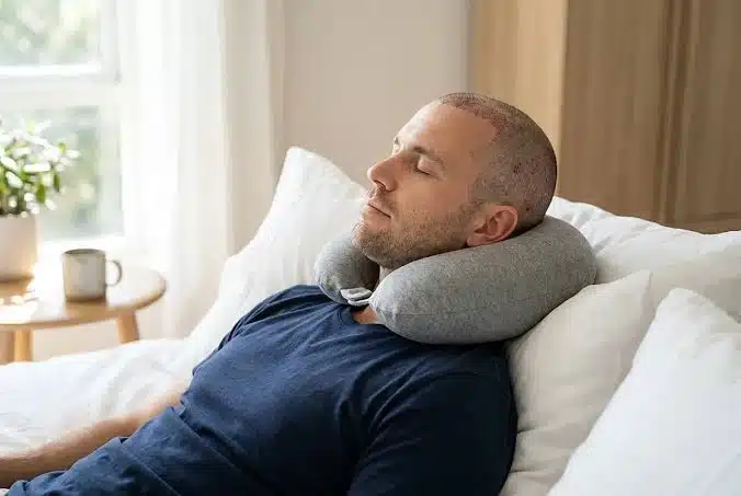 Paciente descansando después de un injerto capilar